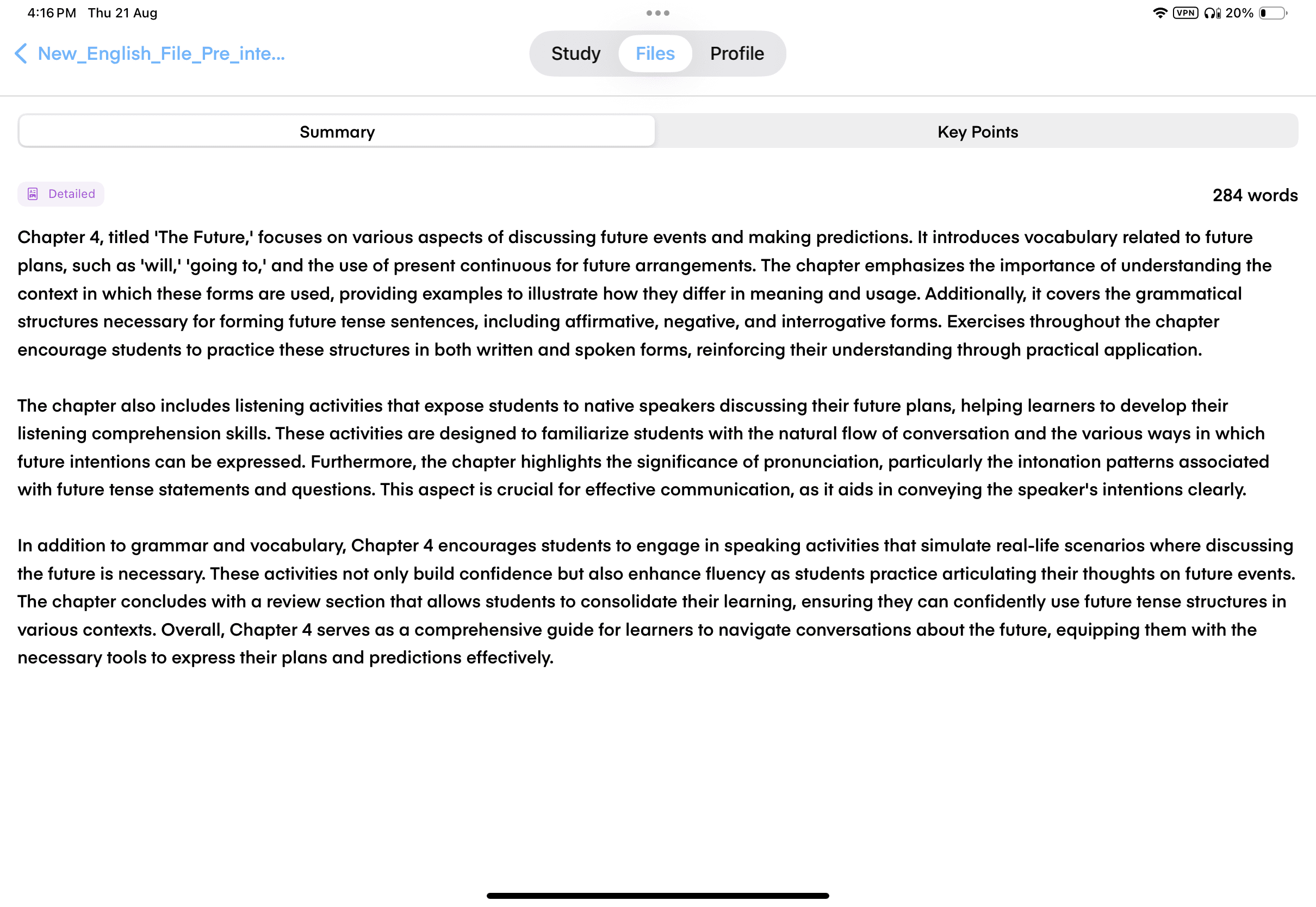 MooseNotes AI-generated summary with key points